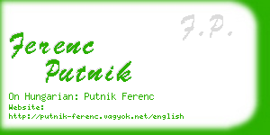 ferenc putnik business card